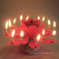 Musical Spinning Rotating lotus Flower Cake Topper Party Birthday Candle